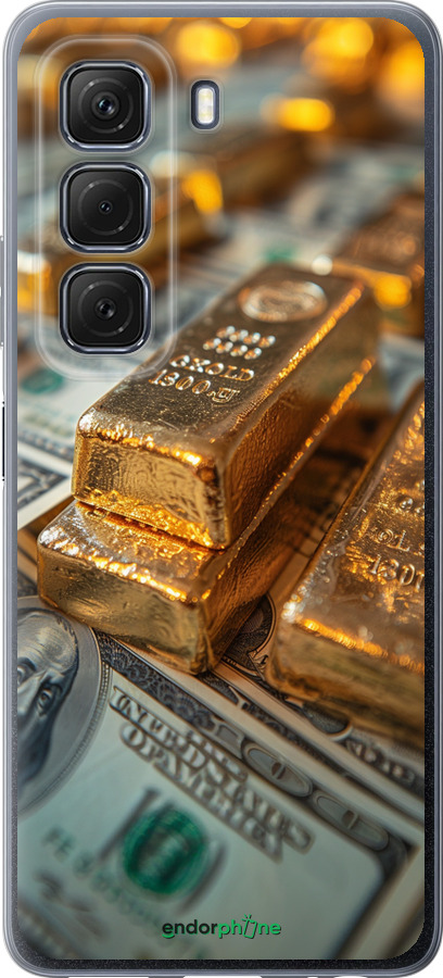 Силиконовый чехол Слитки и доллары для Infinix Hot 50 5G - 6105u-3795 изображение 