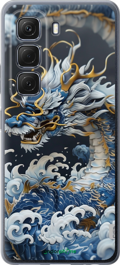 Силиконовый чехол Водяной дракон для Infinix Hot 50 5G - 6113u-3795 изображение 