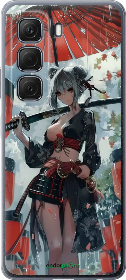 Силиконовый чехол Гейша-воин для Infinix Hot 50 5G - 6124u-3795 изображение 