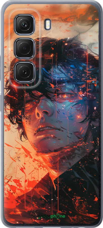 Силиконовый чехол Лицо в пламени для Infinix Hot 50 5G - 6127u-3795 изображение 