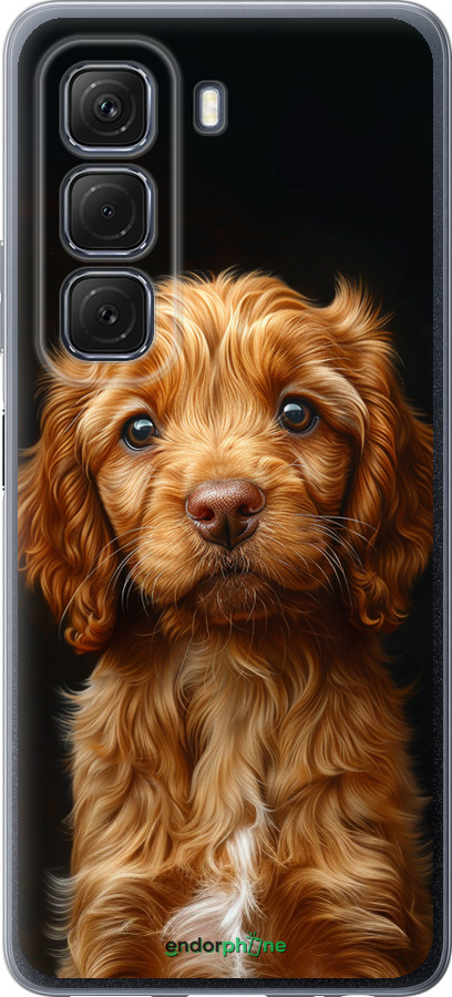 Силиконовый чехол Cocker spaniel на черном фоне для Infinix Hot 50 5G - 6137u-3795 изображение 