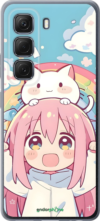 Силиконовый чехол Девочка аниме радуга для Infinix Hot 50 5G - 6304u-3795 изображение 