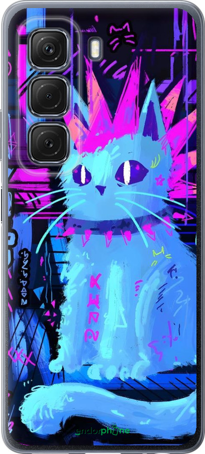 Силиконовый чехол Кот панк для Infinix Hot 50 5G - 6311u-3795 изображение 