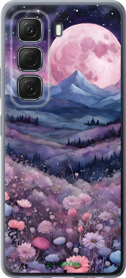 Силиконовый чехол Ночь луна арт для Infinix Hot 50 5G - 6319u-3795 изображение 