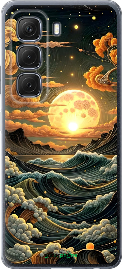 Силиконовый чехол Арт волны для Infinix Hot 50 5G - 6332u-3795 изображение 