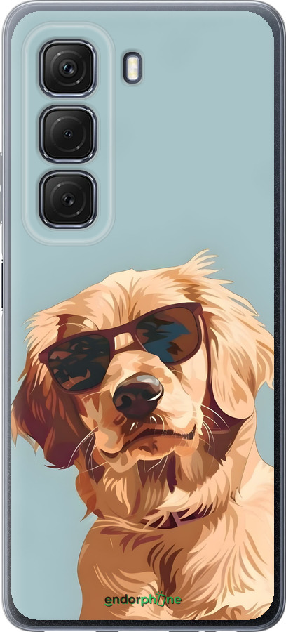 Силиконовый чехол Пес в очках для Infinix Hot 50 5G - 6381u-3795 изображение 
