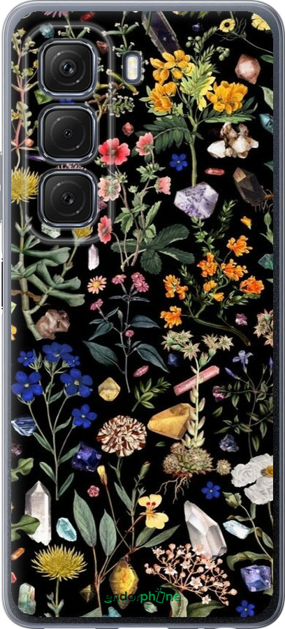 Силиконовый чехол С цветами для Infinix Hot 50 5G - 6422u-3795 изображение 