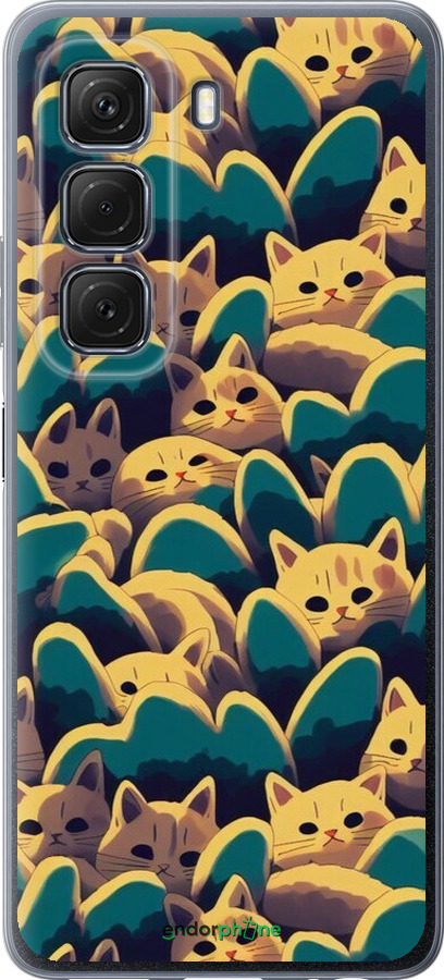 Силиконовый чехол С изображением кошек для Infinix Hot 50 5G - 6429u-3795 изображение 