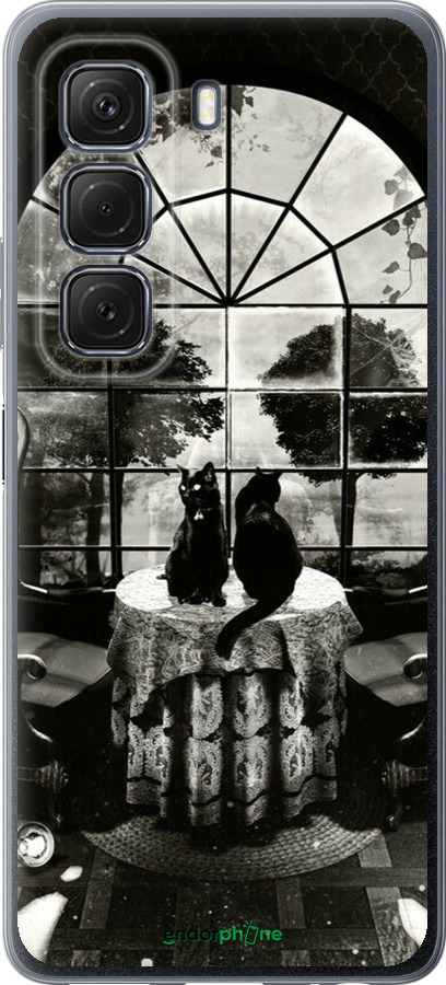 Силиконовый чехол Череп и коты для Infinix Hot 50 5G - 6432u-3795 изображение 