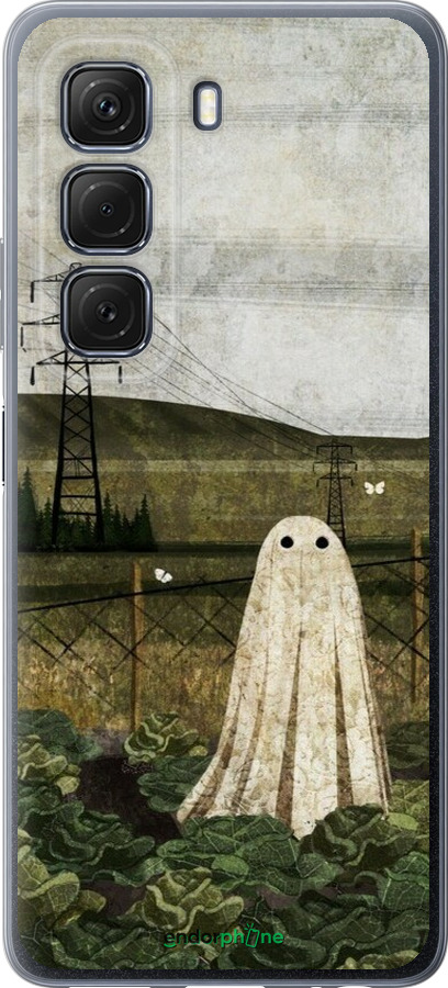 Силиконовый чехол Иллюстрация призрак в капусте для Infinix Hot 50 5G - 6440u-3795 изображение 