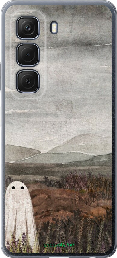 Силиконовый чехол Одинокий призрак на фоне гор для Infinix Hot 50 5G - 6486u-3795 изображение 
