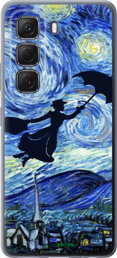 Силіконовий чехол Із зображенням Мері Поппінс «Зоряна ніч» для Infinix Hot 50 5G - 6487u-3795 изображение 