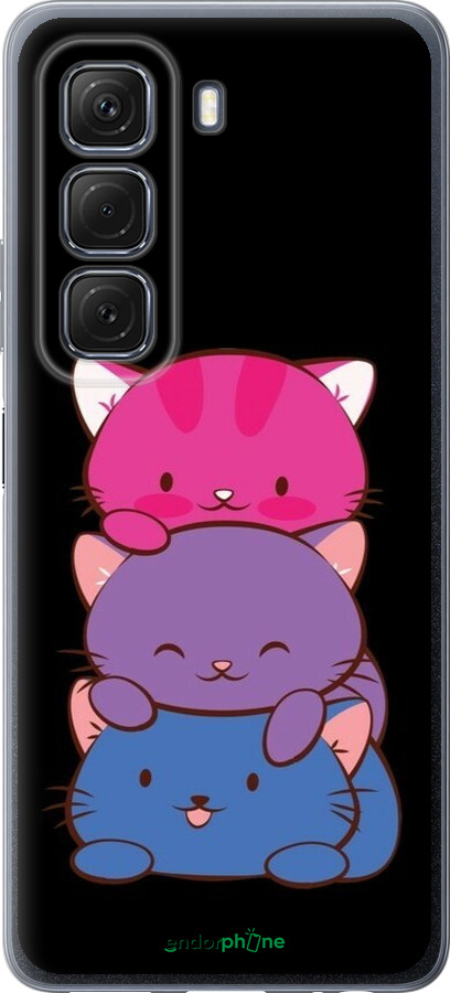 Силиконовый чехол Милые кошки для Infinix Hot 50 5G - 6518u-3795 изображение 