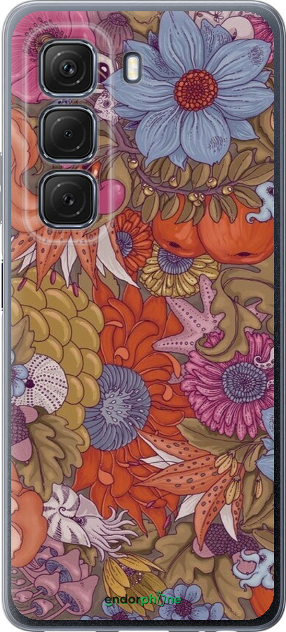 Силиконовый чехол Абстрактные цветы для Infinix Hot 50 5G - 6526u-3795 изображение 