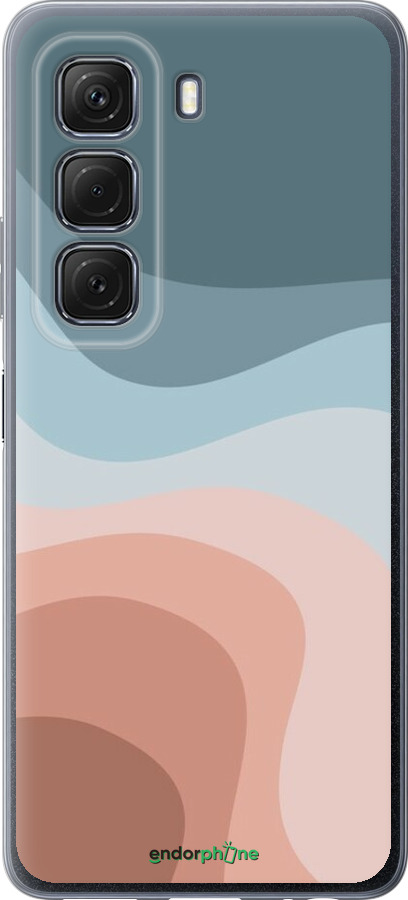 Силіконовий чехол З синіми та рожевими хвилями в стилі ретро для Infinix Hot 50 5G - 6532u-3795 изображение 