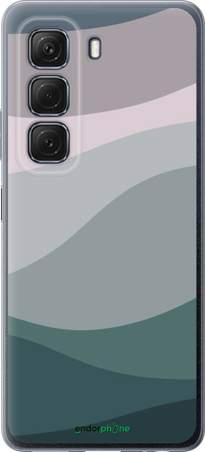 Силиконовый чехол С фиолетовым и бирюзовым ретро-стилем и волнами для Infinix Hot 50 5G - 6533u-3795 изображение 