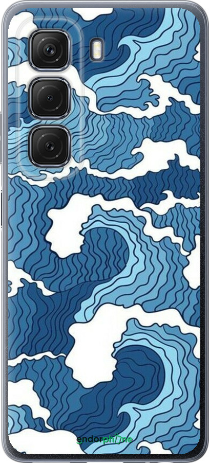 Силиконовый чехол Абстрактный рисунок морских волн для Infinix Hot 50 5G - 6538u-3795 изображение 