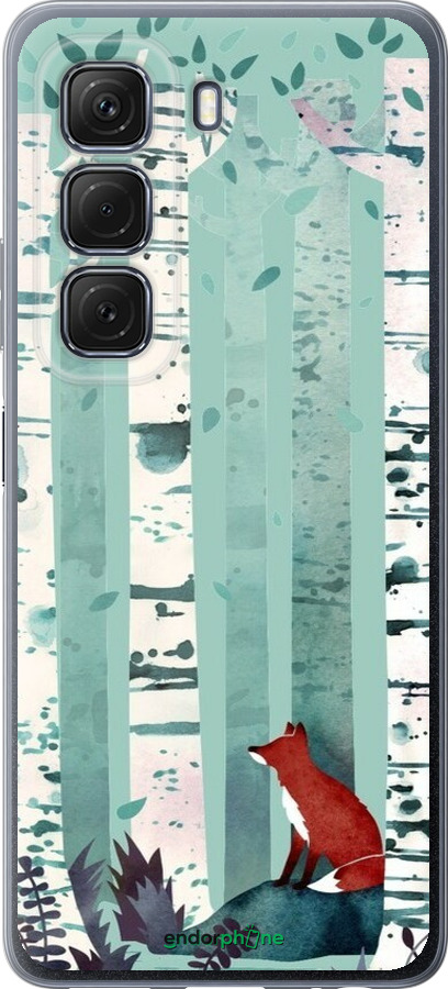 Силиконовый чехол Лис в зелёном лесу для Infinix Hot 50 5G - 6547u-3795 изображение 