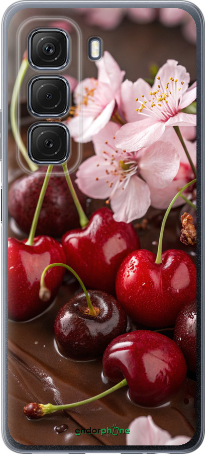 Силиконовый чехол Вишня в шоколаде для Infinix Hot 50 5G - 6698u-3795 изображение 