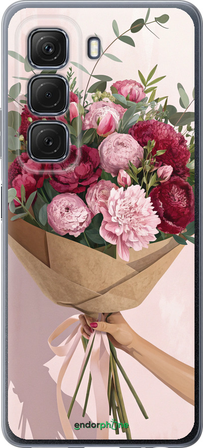 Силиконовый чехол Пионы 1 для Infinix Hot 50 5G - 6705u-3795 изображение 