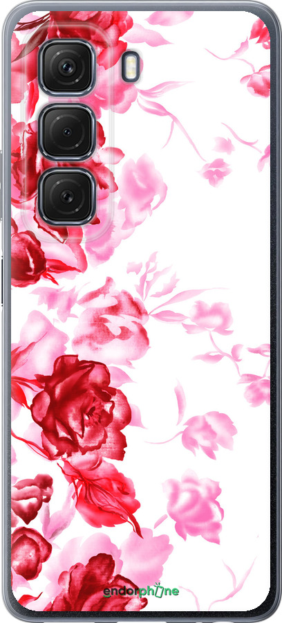 Силиконовый чехол Нарисованные розы для Infinix Hot 50 5G - 724u-3795 изображение 