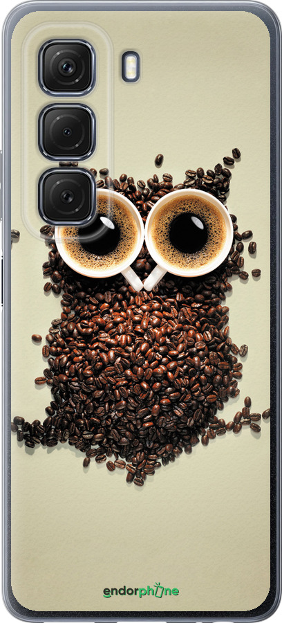 Силиконовый чехол Сова из кофе для Infinix Hot 50 5G - 777u-3795 изображение 