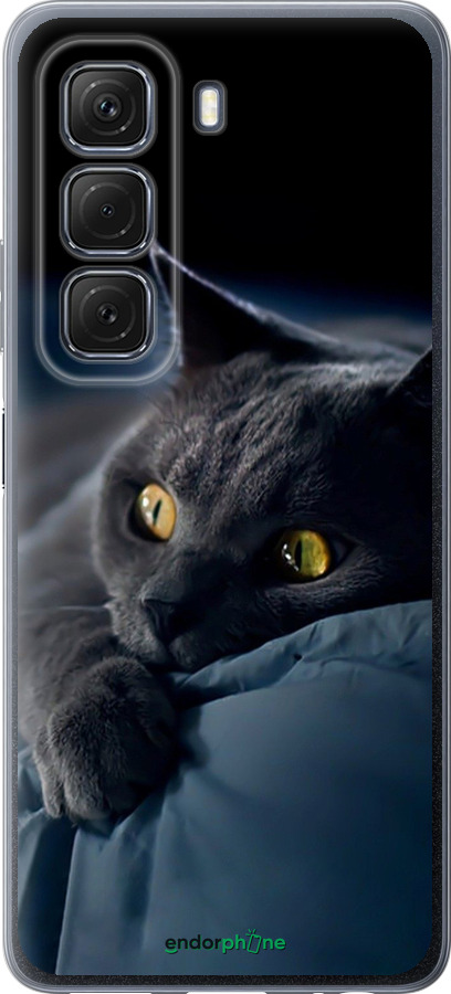 Силиконовый чехол Дымчатый кот для Infinix Hot 50 5G - 825u-3795 изображение 