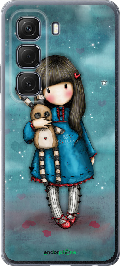 Силиконовый чехол Девочка с зайчиком для Infinix Hot 50 5G - 915u-3795 изображение 