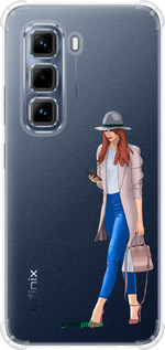 Силикон с усиленными углами чехол Девушка 1 для Infinix Hot 50 Pro 4G - 4751sp-3871 изображение 