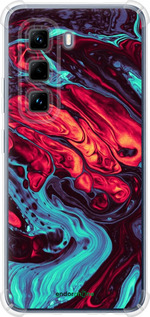 Силикон с усиленными углами чехол Синяя красная абстакция для Infinix Hot 50 Pro 4G - 5339sp-3871 изображение 