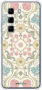 Силіконовий протиударний с посиленими кутами чехол Квітковий орнамент v2 для Infinix Hot 50 Pro 4G - 5513sp-3871 изображение 