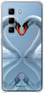 Силіконовий протиударний с посиленими кутами чехол Лебеді для Infinix Hot 50 Pro 4G - 6007sp-3871 изображение 