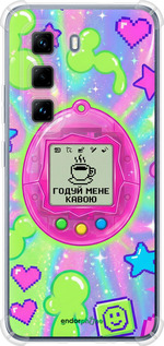 Силіконовий протиударний с посиленими кутами чехол Y2K Aesthetic Retro Pet: Годуй мене кавою для Infinix Hot 50 Pro 4G - 6784sp-3871 изображение 