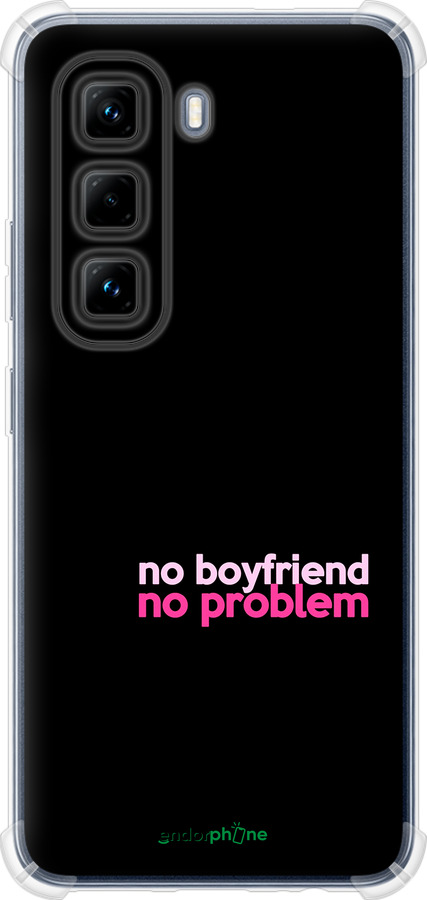 Силіконовий протиударний с посиленими кутами чехол no boyfriend no problem для Infinix Hot 50 Pro 4G - 4549sp-3871 изображение 