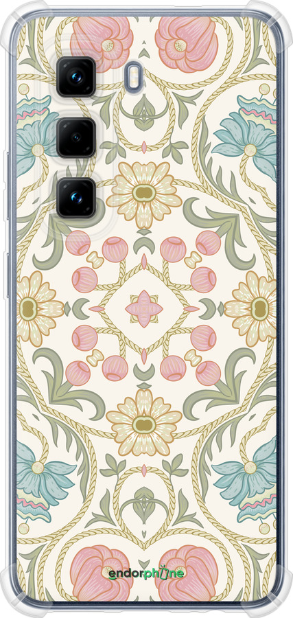 Силіконовий протиударний с посиленими кутами чехол Квітковий орнамент v2 для Infinix Hot 50 Pro 4G - 5513sp-3871 изображение 