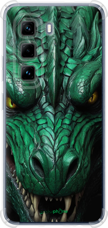 Силіконовий протиударний с посиленими кутами чехол Зелений дракон v2 для Infinix Hot 50 Pro 4G - 5817sp-3871 изображение 