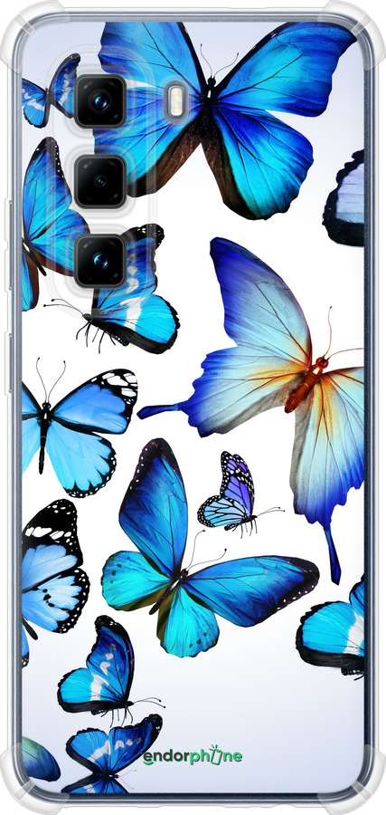 Силіконовий протиударний с посиленими кутами чехол Метелики для Infinix Hot 50 Pro 4G - 6023sp-3871 изображение 