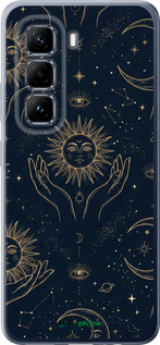 Силиконовый чехол Celestial Harmony: Sun & Moon Gold Mystic Pattern для Infinix Hot 50 Pro 4G - 6778u-3871 изображение 