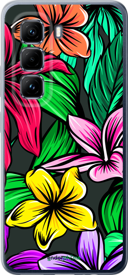 Силіконовий чехол Тропічні квіти 1 для Infinix Hot 50 Pro 4G - 4753u-3871 изображение 