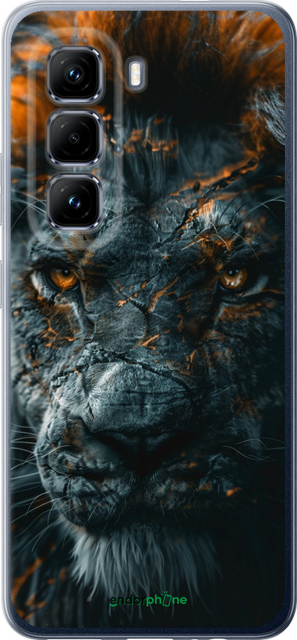 Силіконовий чехол Полум'яний лев для Infinix Hot 50 Pro 4G - 6153u-3871 изображение 