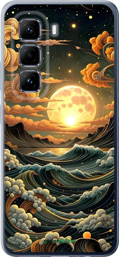 Силіконовий чехол Арт волны для Infinix Hot 50 Pro 4G - 6332u-3871 изображение 