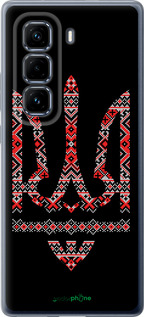 Силиконовый чехол Герб - вышиванка на черном фоне для Infinix Hot 50 Pro+ 4G - 1196u-3870 изображение 