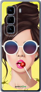 Силіконовий чехол Дівчина з чупа-чупсом для Infinix Hot 50 Pro+ 4G - 3979u-3870 изображение 