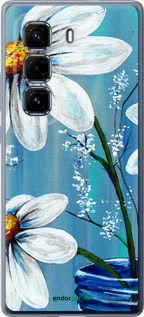 Силиконовый чехол Красивые арт-ромашки для Infinix Hot 50 Pro+ 4G - 4031u-3870 изображение 