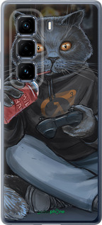Силиконовый чехол gamer cat для Infinix Hot 50 Pro+ 4G - 4140u-3870 изображение 