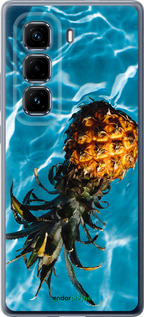 Силиконовый чехол Ананас на воде для Infinix Hot 50 Pro+ 4G - 4384u-3870 изображение 