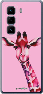 Силіконовий чехол Рожева жирафа для Infinix Hot 50 Pro+ 4G - 4441u-3870 изображение 