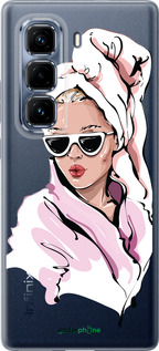 Силиконовый чехол Девушка в очках 2 для Infinix Hot 50 Pro+ 4G - 4714u-3870 изображение 