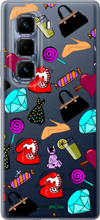 Силиконовый чехол stickers для Infinix Hot 50 Pro+ 4G - 4757u-3870 изображение 