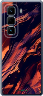 Силіконовий чехол Чорно-помаранчева абстракція для Infinix Hot 50 Pro+ 4G - 5340u-3870 изображение 